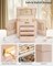 4-Tier Jewelry Box Leather Jewelry Storage Organizer with 3 Drawers Lockable for Women Girls Ring Necklace Earring Bracelet Watches Holder with Mirror Champagne